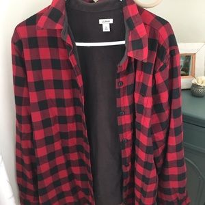 LLbean fleece line flannel